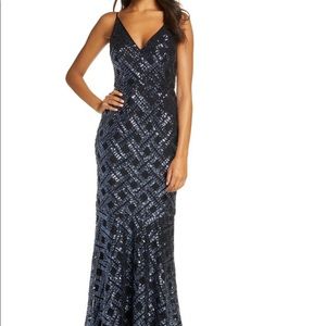 Eliza J Sequin Sleeveless Trumpet Gown, size 4, great condition